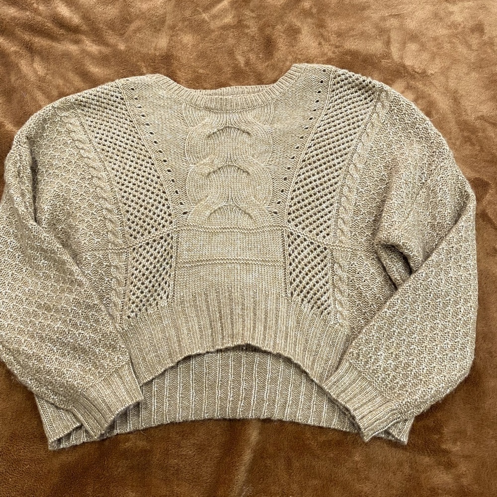 Cropped Tan Sweater